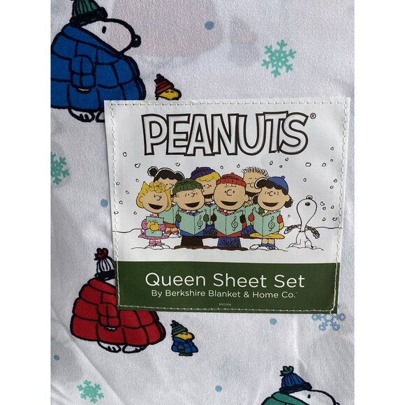 Peanuts Snoopy Puffy Puffer Coat Jacket Sheet Set QUEEN SIZE Multicolor Soft NEW - Picture 2 of 14